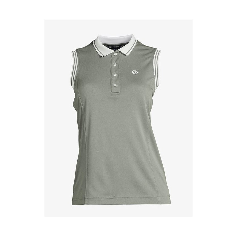 PS of Sweden Sleeveless Polo shirt, Minna, Thyme