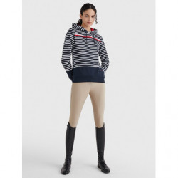 TOMMY EQUESTRIAN HOODIE STRIPED STYLE DESERT SKY