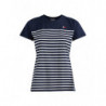 TOMMY EQUESTRIAN ROUND NECK T-SHIRT PARTIALLY STRIPED STYLE DESERT SKY