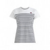 TOMMY EQUESTRIAN ROUND NECK T-SHIRT PARTIALLY STRIPED STYLE TH OPTIC WHITE