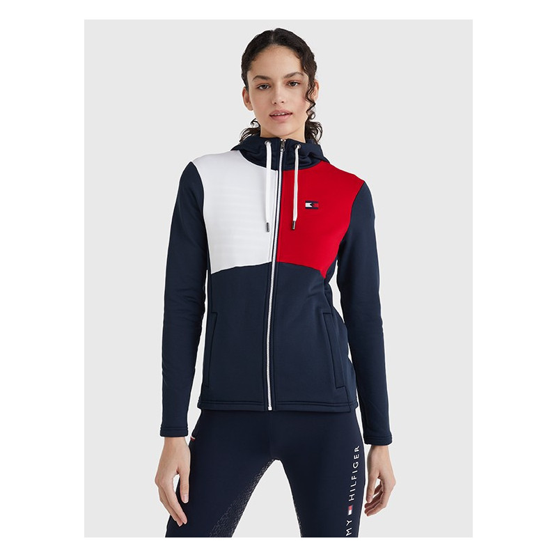 TOMMY EQUESTRIAN TRAINING JACKET COLOR BLOCK DESERT SKY