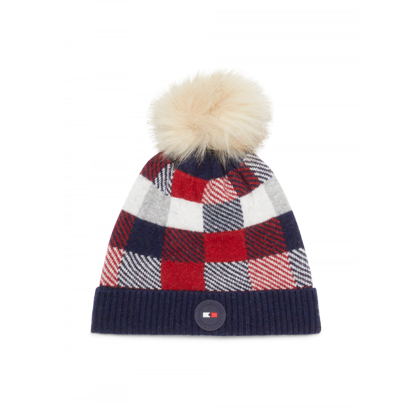 Tommy Hilfiger CHECK KNIT POM POM BEANIE