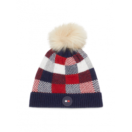 Tommy Hilfiger CHECK KNIT POM POM BEANIE